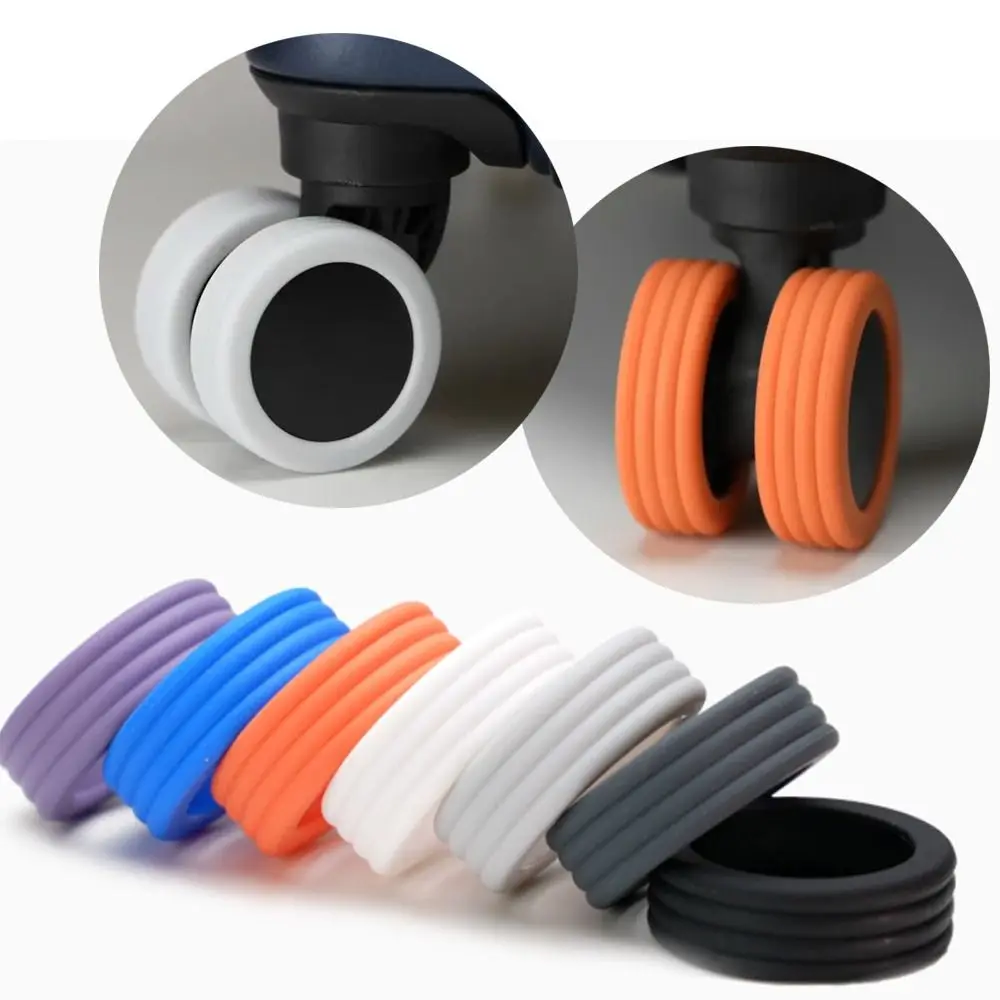 4/8PCS/Set Silicone Luggage Wheels Protector Suitcase Parts Axles with Silent Sound Travel Luggage Caster shoes