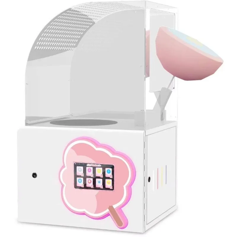 

New Electric Mini Cotton Candy Maker 1L Capacity Household & Commercial Use Easy to Operate with Transparent Cover