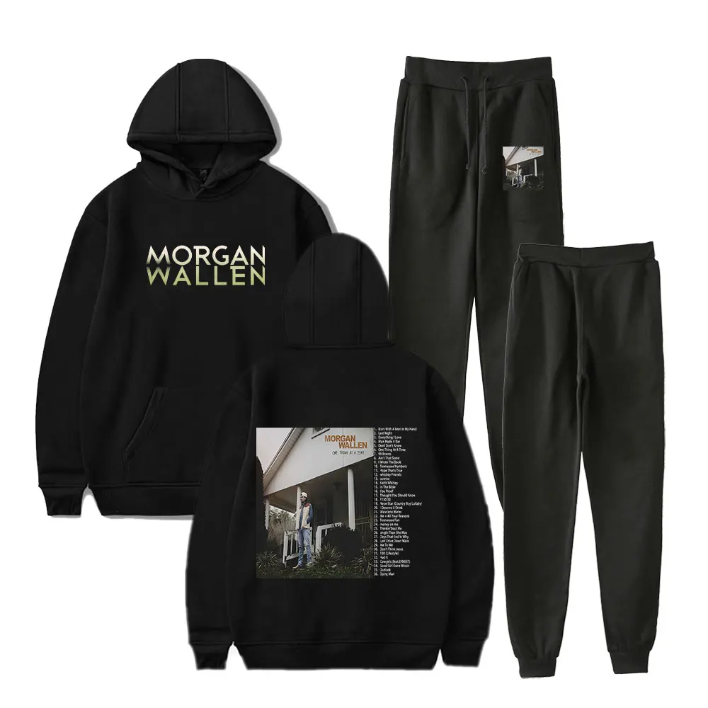 Morgan wallen-Sudadera con capucha para hombre y mujer, traje con cordón, jersey de hip hop para fanáticos de la música, one thing at a time tour