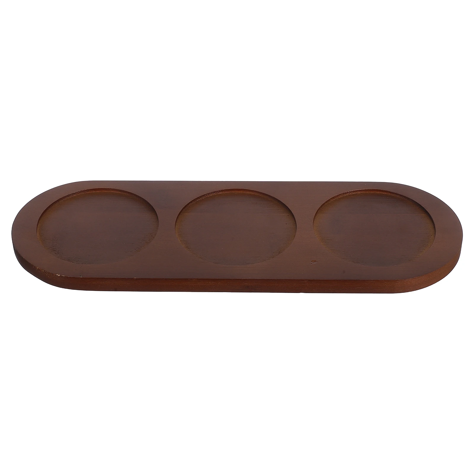 

3-Hole Wooden Coaster Tray Cup Holder for Whisky Drinks Glass Pad Solid Wood Serving Platter Waterproof Anti-Corrosion Heat