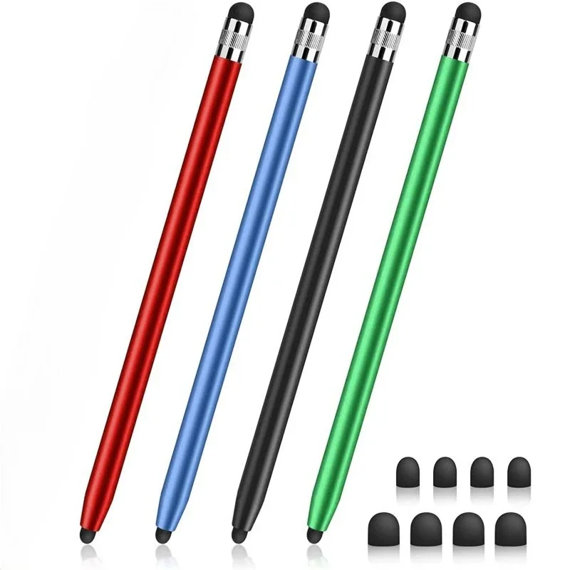 Tablet Pen Universal Pencil Capacitive Stylus Double Dual Silicone Head For iPad Android Samsung Huawei Lenovo Smart Phone