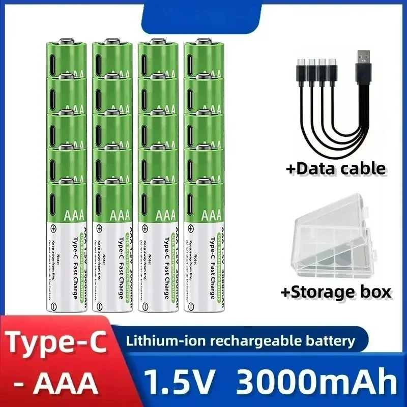 2025NIEUWE lithium-ionbatterij Type-C oplaadbare batterij met hoge capaciteit AA- en AAA-batterij voor afstandsbediening, muis, elektrisch speelgoed