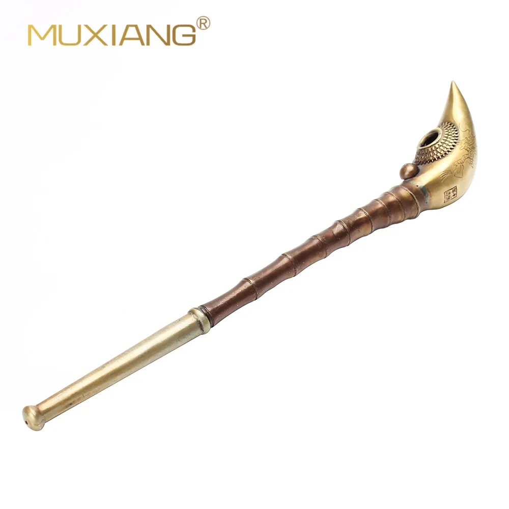 MUXIANG Chinese style dry tobacco pipe brass pipe 140g short straight pipe 140g 27mmx6mmx3mm