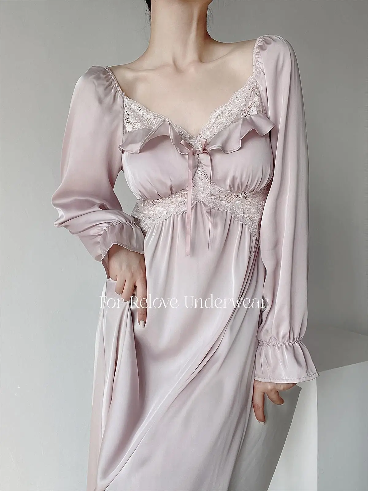 French Fairy Pajamas Sleepwear Nightdress Women Retro Long Sleeved Princess Ruffles Dress Summer Romantic Victorian Nightgowns