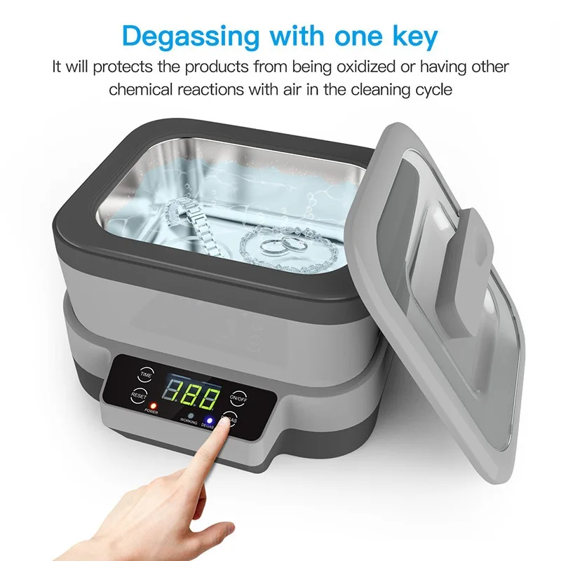 220V Digital Ultrasonic Cleaner con vasca da bagno Basket Timing orologi occhiali gioielli protesi ultrasuoni Wave Clean Machine