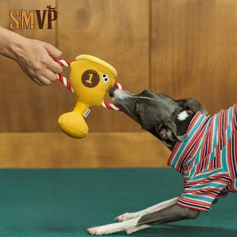 

Trophy Shaped Rope Knot Toy Tug of War Molar Teeth Bite Resistant Rope To Relieve Boredom Small and Medium Sized Pet Dog Toy