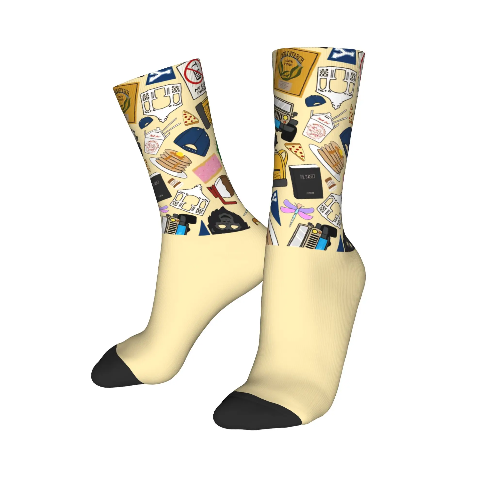 Зимние теплые носки Gilmore Girls Ultimate Fan Pattern Icons с принтом зеленого цвета, впитывающие пот баскетбольные носки,