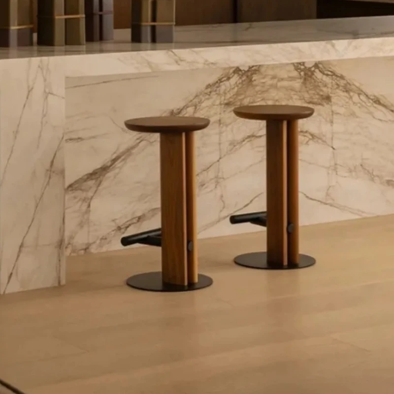 Taburetes de Bar de Madera de Lujo, Sillas de Bar de Diseño para Restaurante, Cocina, Sala de Estar, Sillas de Bar Comerciales para Exteriores, Banqueta Moderna para Mostrador