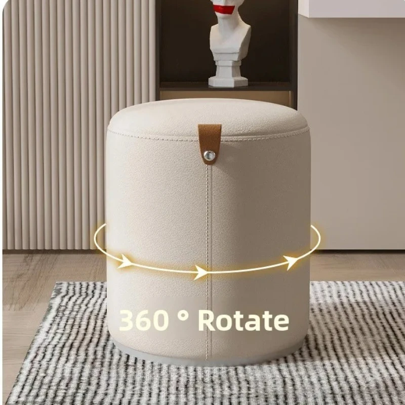 Dressing stool, home living room shoe changing stool, rotating bedroom circular stool, low stool with handle, coffee table stool image 2