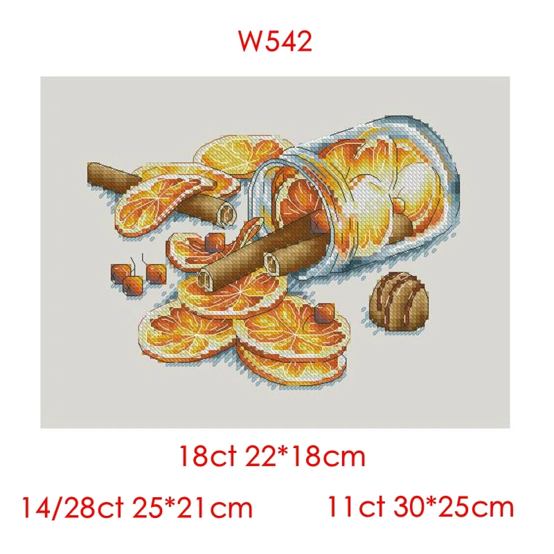 DIY Cross-stitch Kit Saga Cinnamon Lemon Handmade Embroidery Kit with Optional Printed Fabric for Creative Handcraft