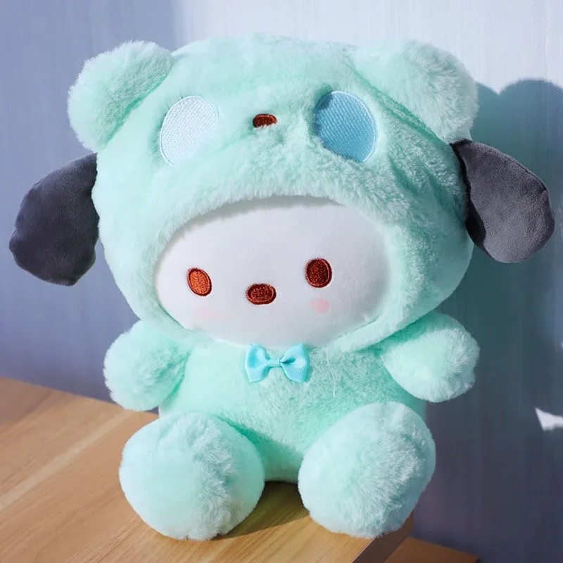 Sanrio personnages jouets en peluche Hello Kitty cannelle Kuromi Pochacco unisexe poupées en peluche doux Cos ours cadeaux pour les enfants