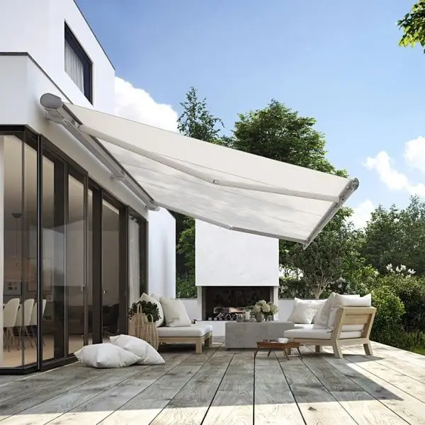 Customized Size Luxury Design with Slim Aluminum Alloy Frame Folding Awning High-strength Sunshade Rainproof Windproof Awning