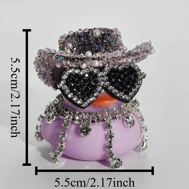 Luxury Diamond Rubber Duck Car Ornaments Purple Pink Black Car Ducks Funny Office Gifts Dashboard Decorations for Jeep for BMW