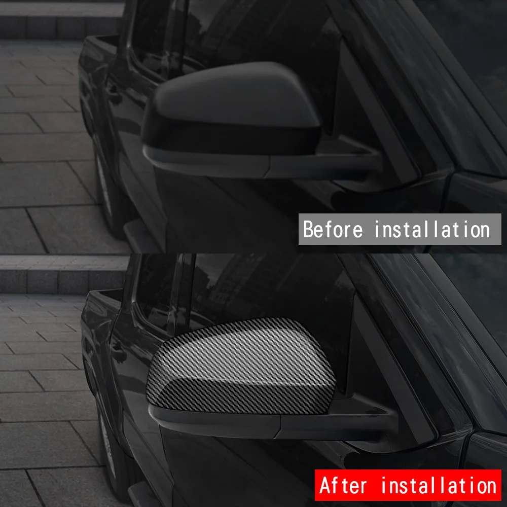 For Toyota Tacoma 2024 Auto Wing Door Side Mirror Cover Cap Outside Rear View Housing Case Shell ABS Carbon fiber black