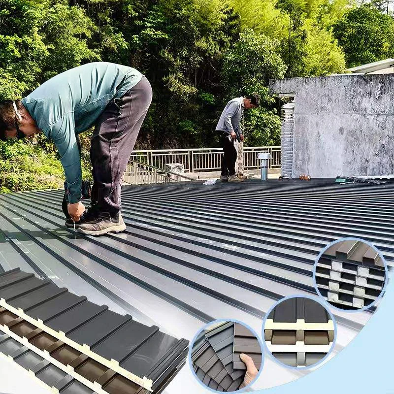 

Изолированная алюминиевая покров Great Wall, кровельная плитка большого размера из сэндвича из алюминиевого сплава, солнцезащитный козырек с навесом, толстая