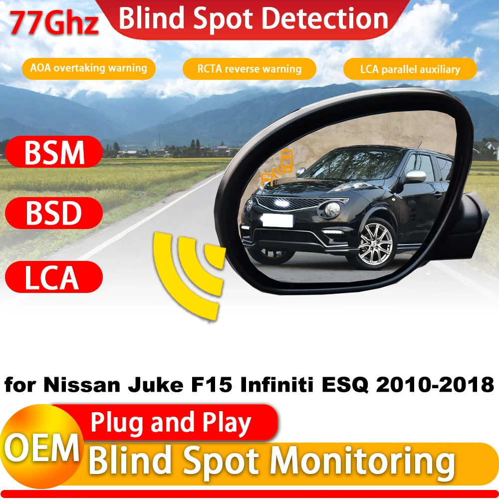 for Nissan Juke F15 Infiniti ESQ 2010-2018 Blind Spot Warning Intervention Detection BSW BSI BSD System 77Ghz Millimeter Radar