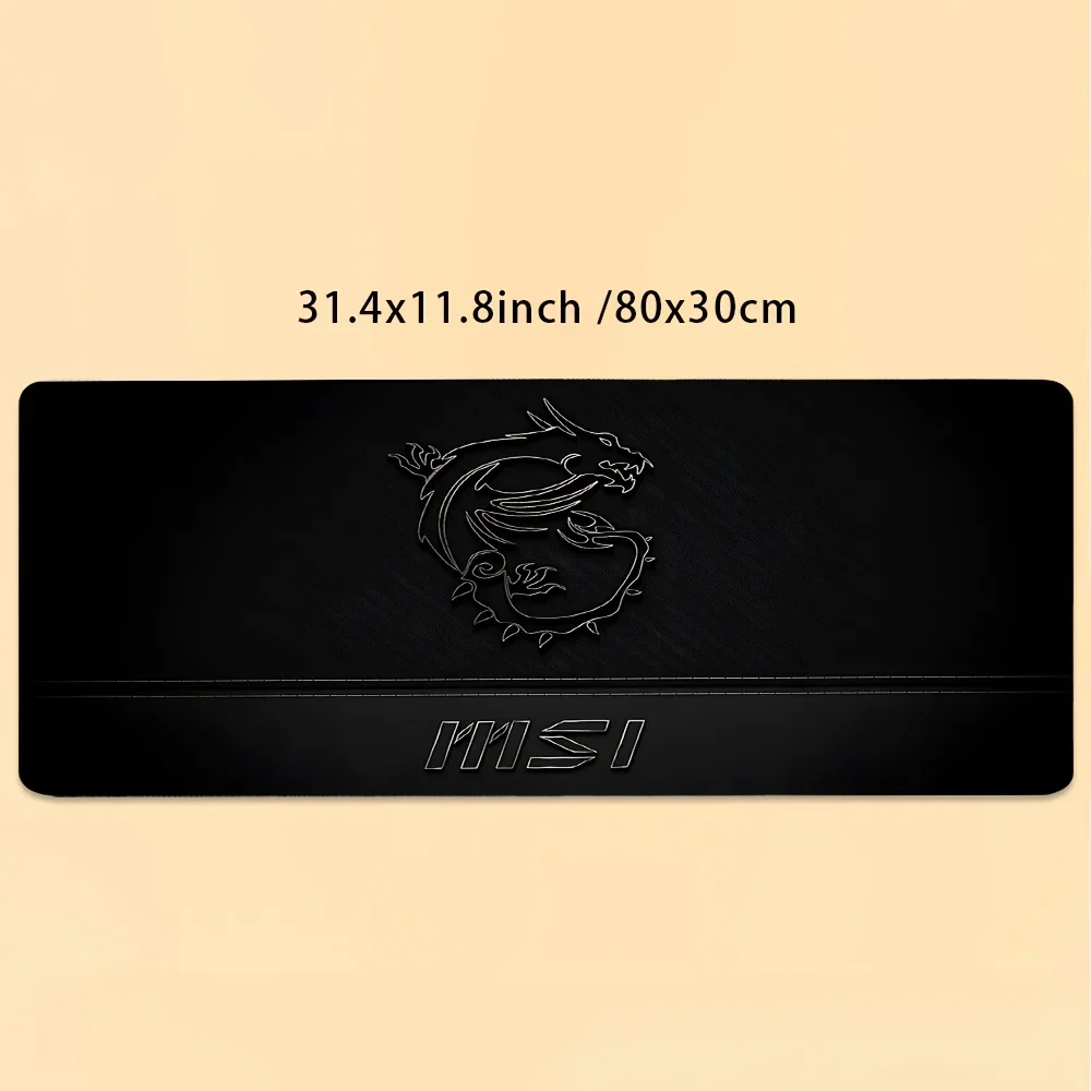 Grand tapis de souris de jeu avec logo MSI – Base en caoutchouc antidérapante, tapis de bureau antidérapant ultra épais pour le bureau et les jeux, Mechani durable