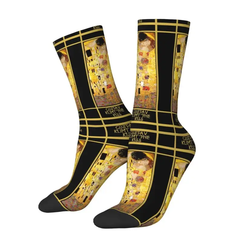 

Custom Cool Gustav Klimt The Kiss Socks Men Women Warm 3D Print Painting Art Football Sports Socks