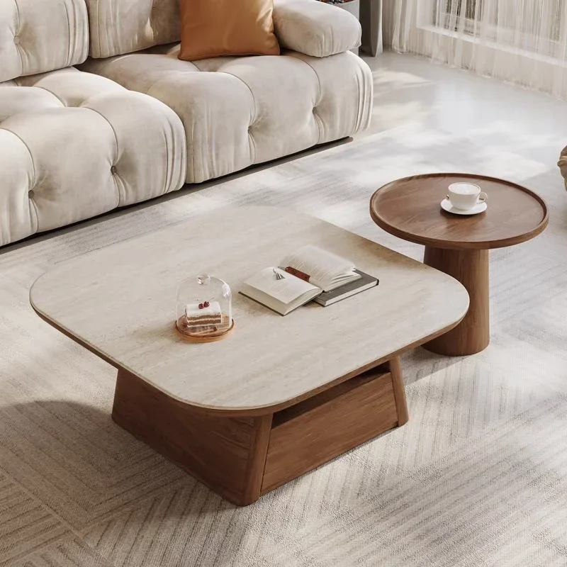 Simple Magazine Coffee Table Modern Aesthetic Unique Glam Coffee Table Minimalist Square Moveis Para Sala House Accessories