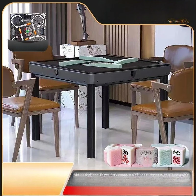 Mahjong machine automatic rotor roller coaster push-free card dining table dual-purpose mute