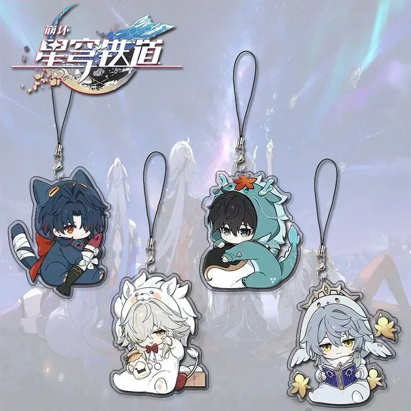 Honkai: Star Rail Figure Phainon Keychain Hyacine Cipher Anaxa Castorice Mydei Acrylic Keyring Cute Anime Fans Gifts Accessories