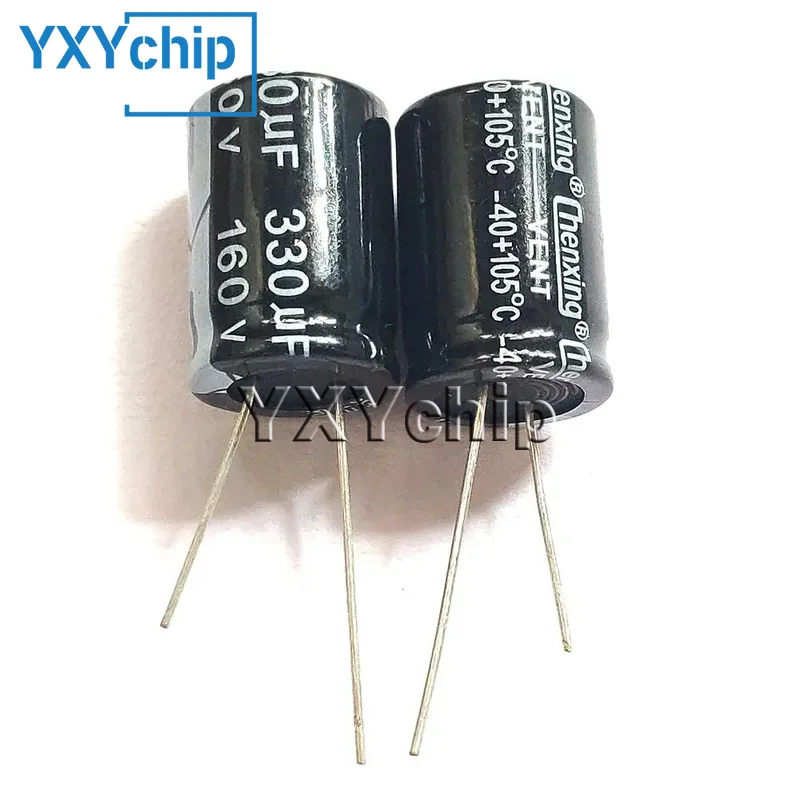 5pcs 330uF 160V 330MFD 160VDC Aluminum Electrolytic Capacitor 18*25mm Radial 330mf160v 330uf160v 160v330mf 160v330uf