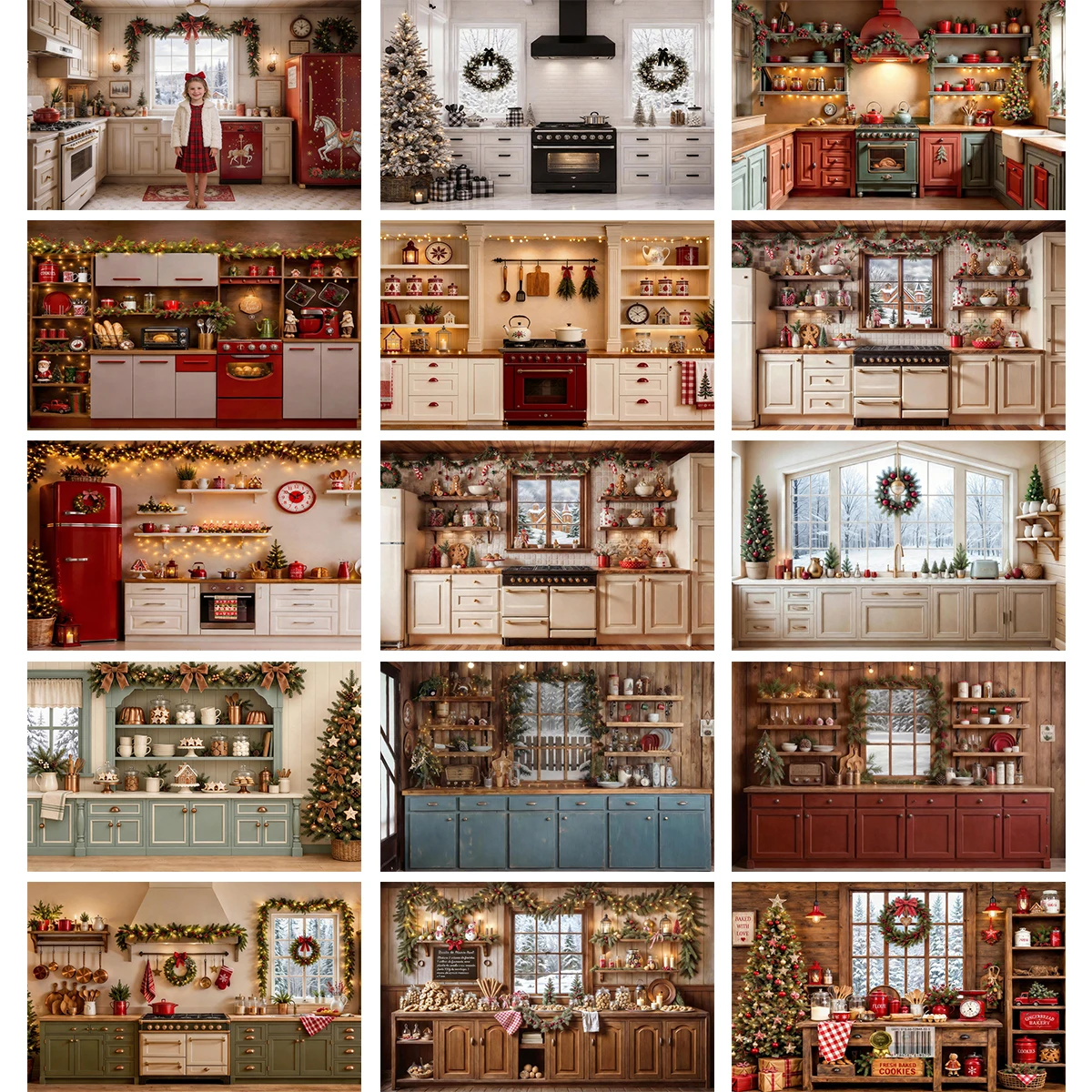 Baking Kitchen For Kids - Cenário de Natal, cozinha acolhedora, forno