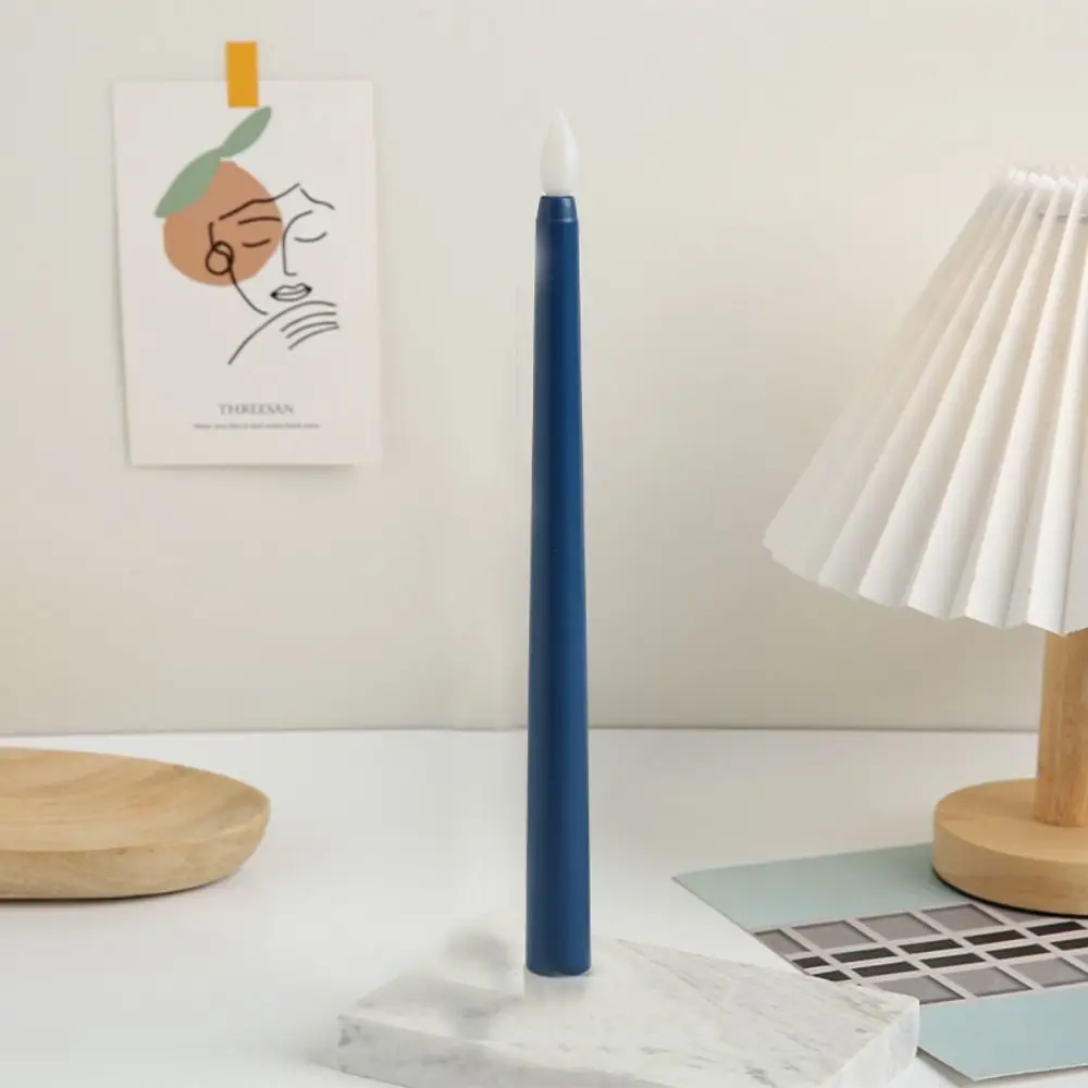 شموع Led محاكاة مع لهب وامض يعمل بالبطارية، شموع مستدقة عديمة اللهب، ضوء جو الفتيل ثلاثي الأبعاد