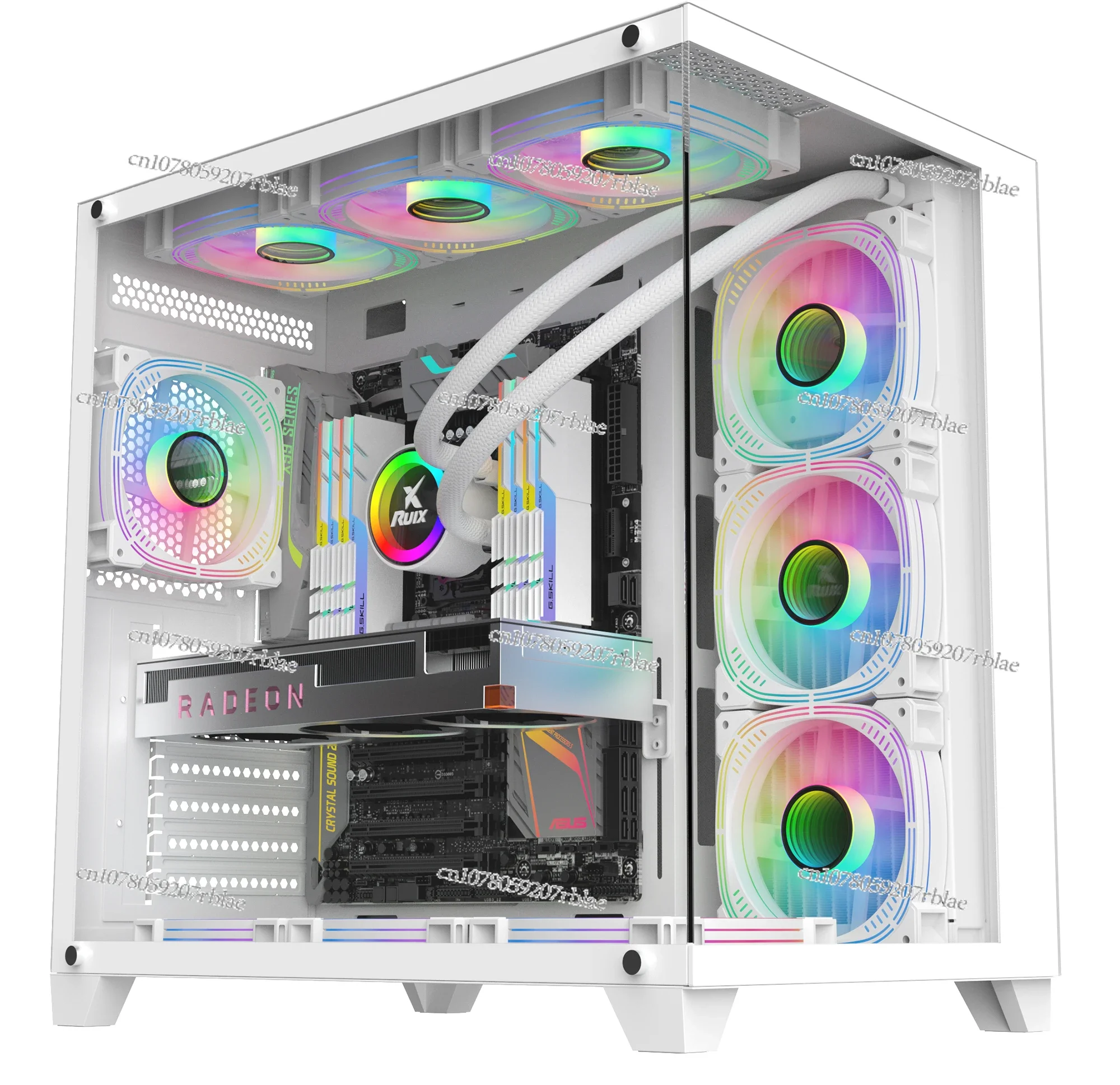 Evesky Sea View Room Pro Computer Case Desktop Case Atx White Sea View Room 360 Water-Cooled Case