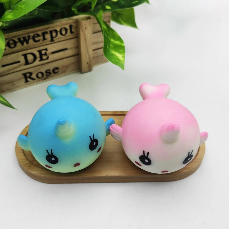 Random Style1 PC TPR Unicorn Whale Stress Relief Squishy Toy Fidget Toy Small Animals Reduce Pressure Toy Soft And Sticky Toy