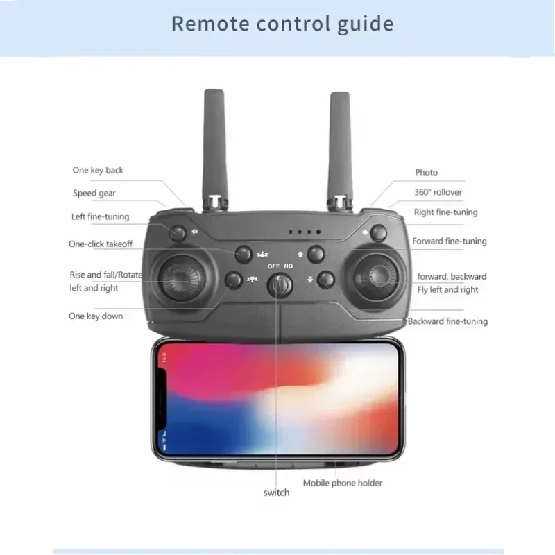 طائرة بدون طيار E88Pro RC قابلة للطي مع كاميرا احترافية مزدوجة الدقة 8K 1080P زاوية واسعة WIFI FPV طائرة هليكوبتر الارتفاع عقد  #6