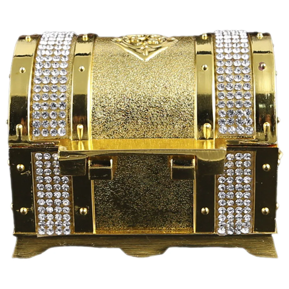 

Jewelry Storage Box Earring Organiser Jeweled Trinket Boxes Holder Travel Case Zinc Alloy Hinged Metal Keepsake