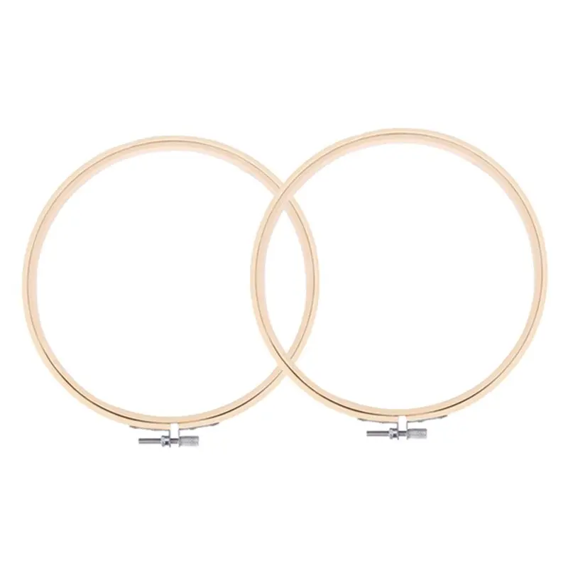 Y17A 48 Pieces 7 Inch Wooden Embroidery Hoops Bulk Bamboo Circle Cross Stitch Hoop Round Ring For Art Craft Handy Sewing