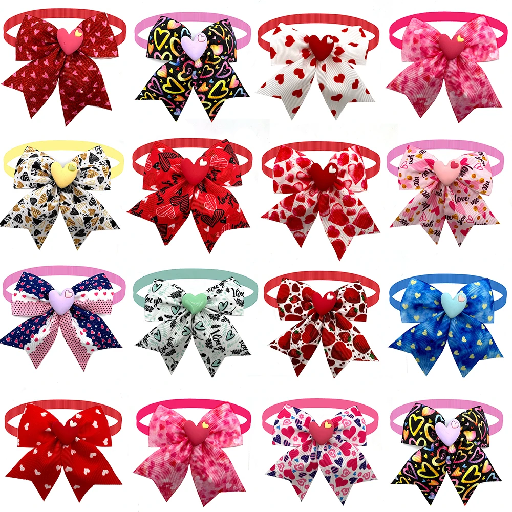 50/100pcs Dog Bowties for Dogs Fashion Bow Ties Collar Valentine's Day Dogs Pets Grooming Product Dog Accessories for Small Dogs