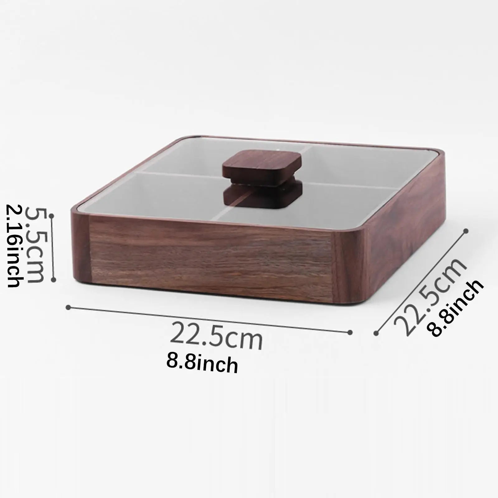 Wooden Fruit Tray Tabletop Snack Tray with Lid Sturdy Dessert Fruit Veggie Plate Tray Food Tray for Teahouse Dining Room Home