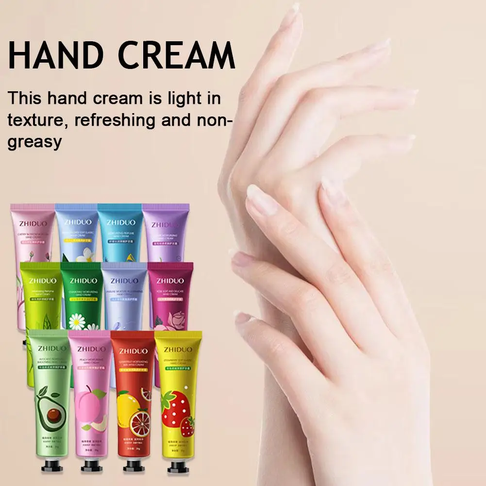 Fruity Flowery Hand Cream Set, Hidratante, Anti-Rugas, Anti Chap, Reparando Cuidados Mãos, Beleza Skincare, Cremes Mão