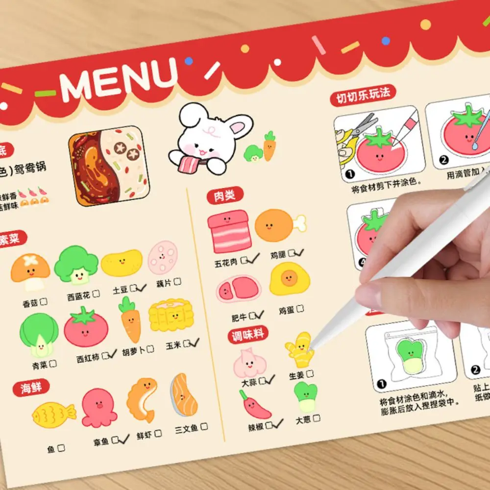 Multicolor DIY Painting Kitchen Toys Plaything Safe Swelling Food Toys Funny Design Cartoon Pretend Play Playset