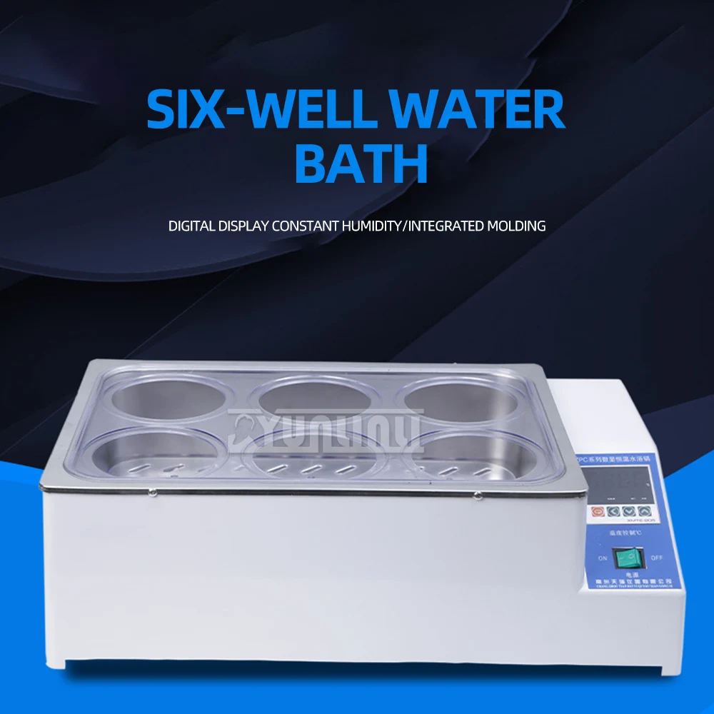 

6 Holes Stainless Steel Water Bath Lab Heating Thermostatic Devices Water Bath Lab Heating Constant Temperature Thermostat Tank