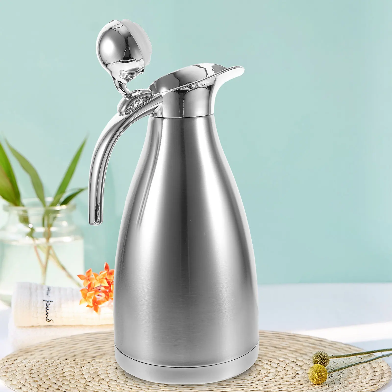 

Серебряный термос из нержавеющей стали для холодной воды, 1,5 л, однослойный, большой емкости, для дома, офиса, путешествий