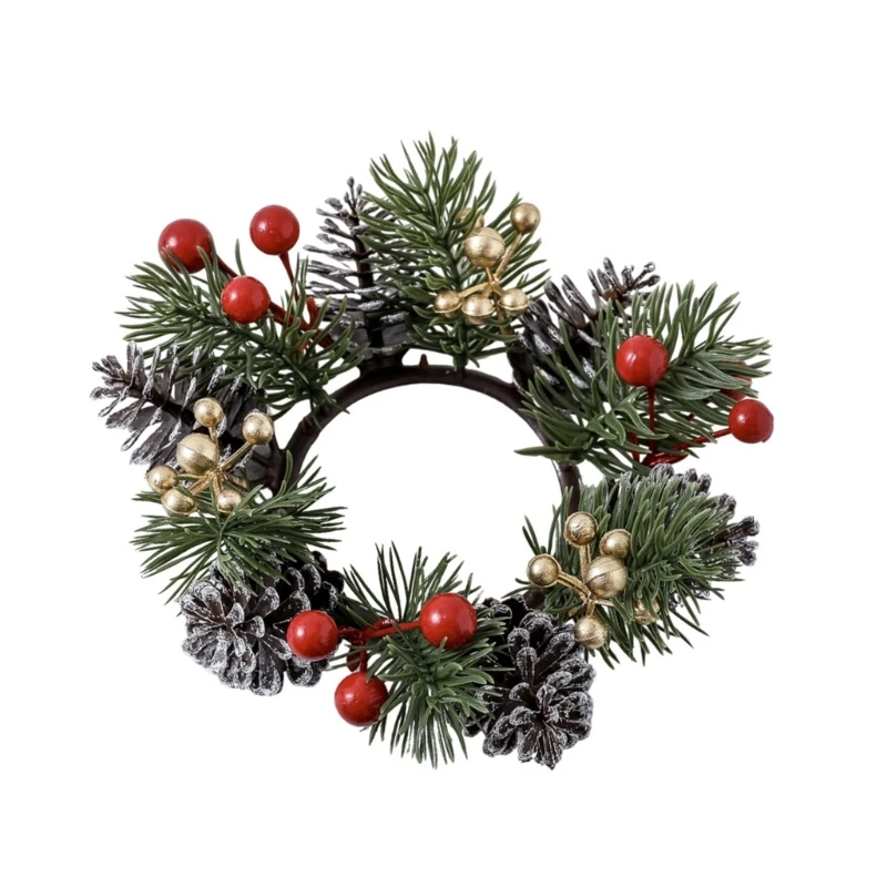 Christmas Rings Wreath Christmas Holder Rings for Wine Bottle DXAF