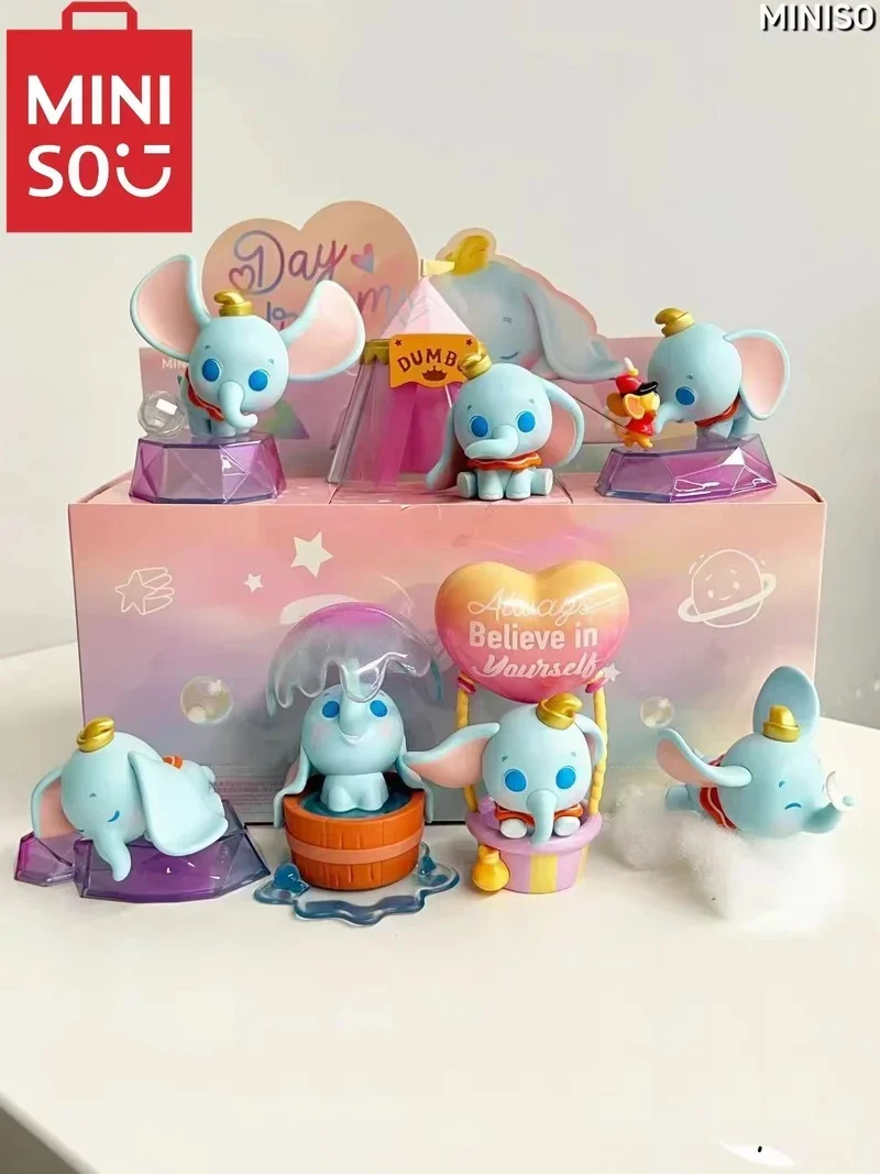 Miniso-caja ciega de la serie Dumbo Day Illusion, figura de juguete de moda, caja de regalo sorpresa, modelo de juguete, regalos bonitos, producto famoso de Disney, nuevo