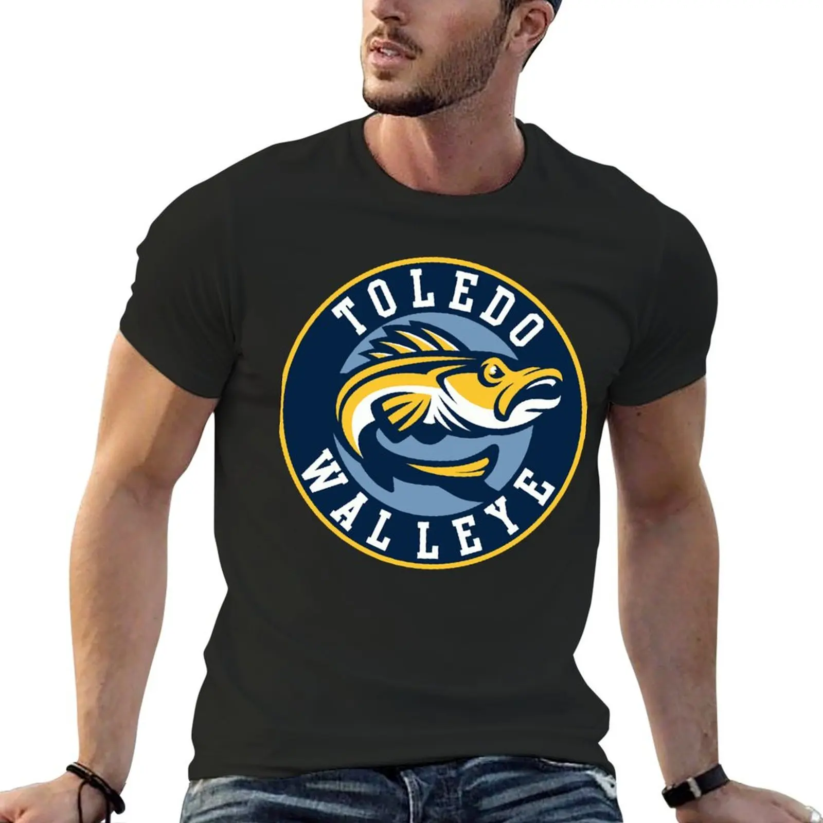 TOLEDO WALLEYE Hockey Logo1 T-shirt oversizeds funnys mens clothes