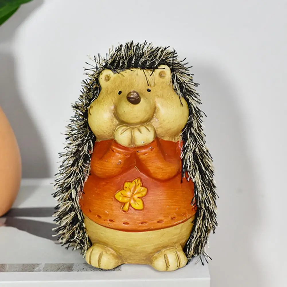 Sill Decoration 3 Pcs Mini Hedgehog Figurine Set Cute Ceramic Statues for Fairy Garden Small Bonsai Plant Pot Decorations Micro