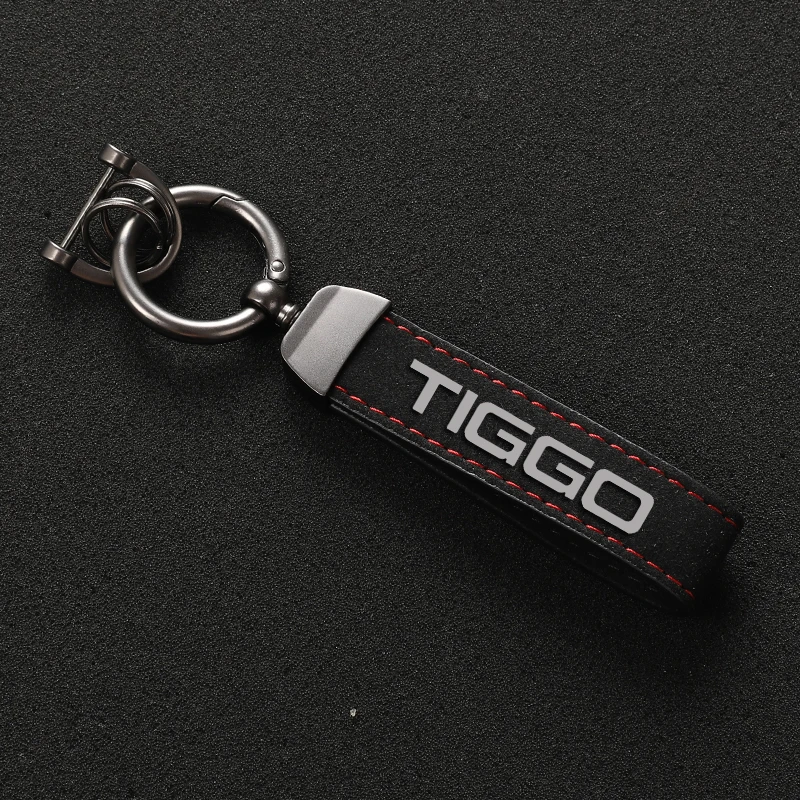 High Quality Suede Leathe TIGGO Car Keychain Custom Key Rings For Chery Tiggo 2 3 4 5 6 7 8 3X 5X Pro T11 Car Accessories