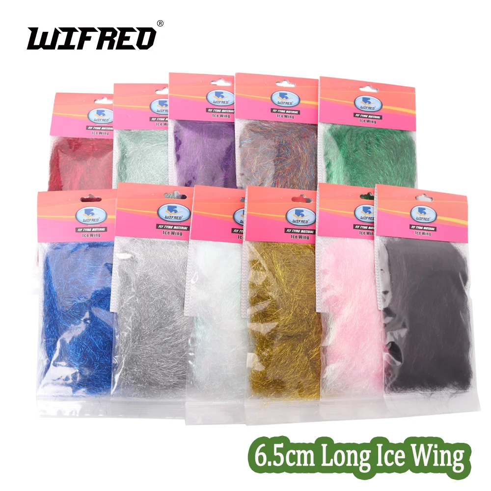 2packs 6.5cm Long Ice Dubbing Fiber Fly Tying Material Flash Ice Wing For Streamers Baitfish Minnow Trout Lure Saltwater Fishing