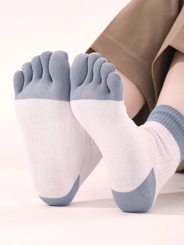 3 pairs Five-Finger socks women Cotton pure color sweat-absorbing soft durable Toe Socks EU 35-40
