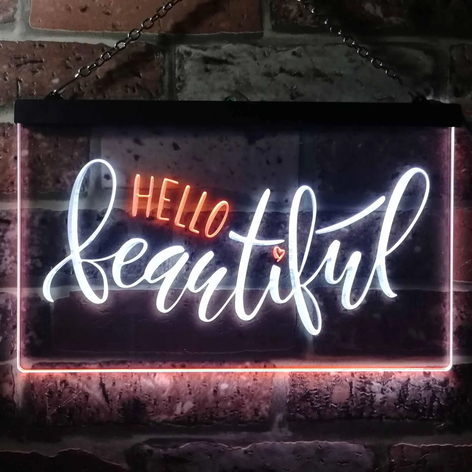 Hello Beautiful Text Art Dual Color Led Neon Sign st6-i3482