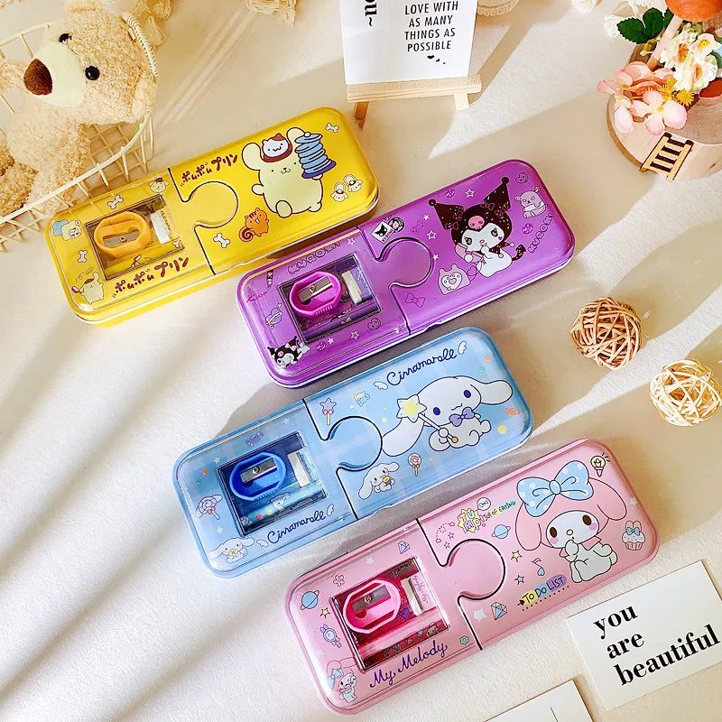 

Sanrio Hello Kitty Kuromi Melody Cinnamoroll Student Stationery Set Pencil Box Stationery Box Cute Cartoon Kids Pen Box