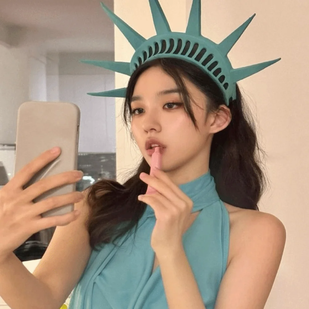 光る自由の女神像ヘッドバンド仮面舞踏会コスチュームアクセサリー自由の女神コスプレ小道具トーチ写真撮影用小道具