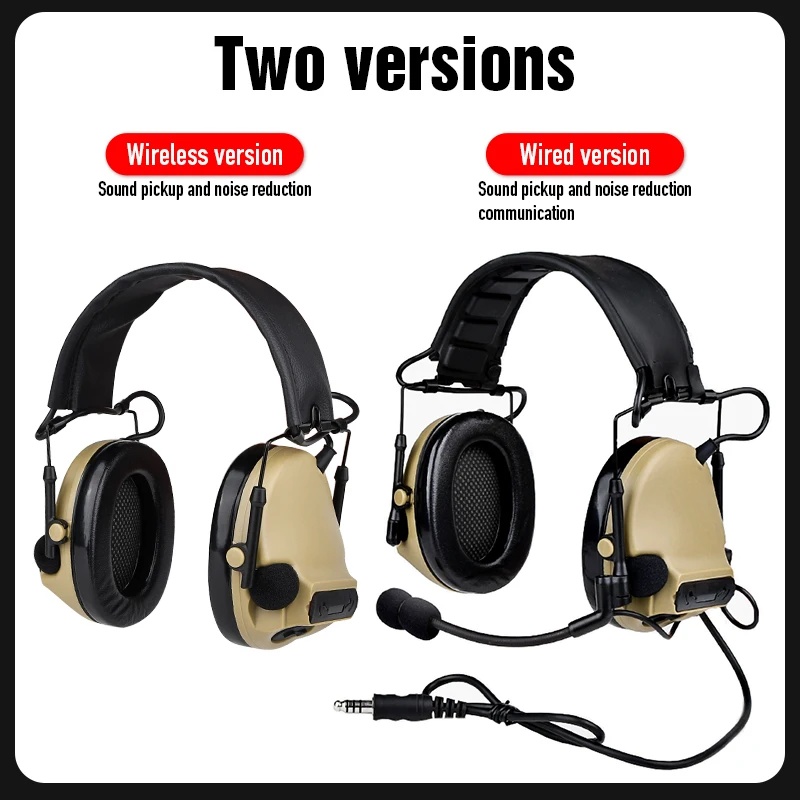 WADSN Civil COMTA III Headphone Noise Reduction Communication Function Suitable 7.0mm Plug U94 PTT Hunting Shooting Headset